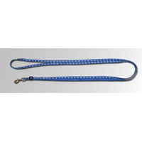 Produktbild von Feltmann Shetty Kombileine Mini aus Nylon in Blau Silber mit Pfötchen-Design wasserabweisend stufenlos verstellbar 100-200cm