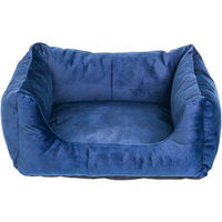 Produktbild von FERA Glamour Hundebett Schlafsofa rechteckig blau Stoff Größe M 55x65x25 cm