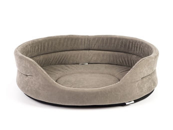 FERA Hundebett oval aus Samt Grau XL – Bild 1 von 12