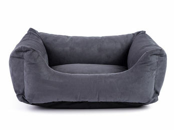 FERA Shine Hundebett aus Plüsch für große Rassen in Grau Größe L 117 x 80 x 30 cm – Bild 1 von 3