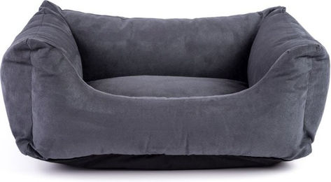 FERA Shine Hundebett Schlafsofa für kleine Rassen aus Plüsch Grau S 60 x 44 x 8 cm – Bild 1 von 4