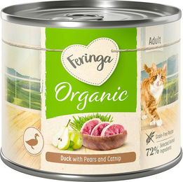 Produktbild von Feringa Bio Katzenfutter Ente mit Birne und Katzenminze 6 x 200 g - 6 x 200 g