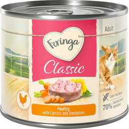 Produktbild von Feringa Classic Meat Menü Geflügel und Fisch für Katzen getreidefrei 6 x 200 g - 6 x 200 g
