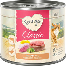 Produktbild von Feringa Classic Meat Menü Katzenfutter Ente und Kalb getreidefrei 6 x 200 g - 6 x 200 g