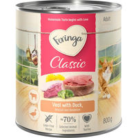 Produktbild von Feringa Classic Meat Menü Katzenfutter Ente und Kalb getreidefrei 6 x 800 g Dose - 6 x 800 g