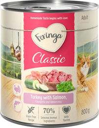Feringa Classic Meat Menü Katzenfutter Lachs und Pute getreidefrei 6 x 800 g - 6 x 800 g – Bild 1 von 1