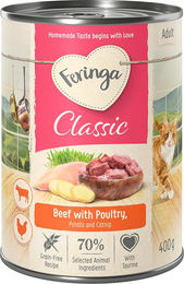 Produktbild von Feringa Classic Meat Menü Katzenfutter Rind und Geflügel getreidefrei 6 x 400 g - 6 x 400 g