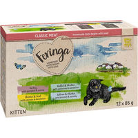 Produktbild von Feringa Classic Meat Menü Kitten Pouch Mixpaket 12 x 85 g Getreidefrei mit Pute Huhn Kalb Kaninchen und Lachs - 12 x 85 g