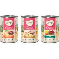 Produktbild von Feringa Classic Meat Menü Mixpaket 3 für Katzen mit Wild Rind Geflügel Huhn und Forelle 6 x 400 g getreidefrei mit hohem Fleischanteil - 6 x 400 g