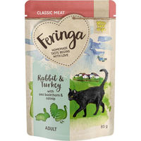 Produktbild von Feringa Classic Meat Menü Pouch Kaninchen Truthahn Fisch für Katzen getreidefrei 12 x 85 g - 12 x 85 g
