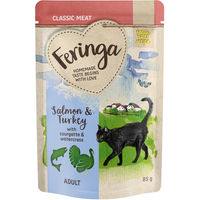 Produktbild von Feringa Classic Meat Menü Pouch Lachs und Pute für Katzen getreidefrei 12 x 85 g