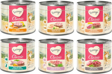 Produktbild von Feringa Classic Meat Menü Probiermix für Katzen 6 Sorten getreidefrei 6 x 200 g - 6 x 200 g