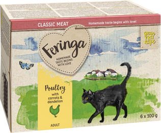 Produktbild von Feringa Classic Meat Menü Schale Geflügel und Fisch getreidefrei 6 x 100 g