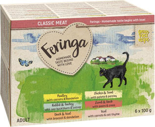 Feringa Classic Meat Menü Schale Mixpaket 2 Getreidefrei 24 x 100 g – Bild 1 von 1