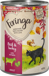 Feringa Classic Nassfutter Rind Truthahn und Kürbis 6 x 400 g für Katzen – Bild 1 von 1