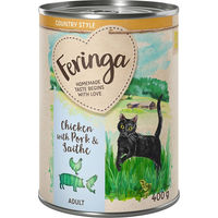 Produktbild von Feringa Country Style Menü für Katzen Huhn Seelachs Schwein getreidefrei mit hohem Fleischanteil 6 x 400 g - 24 x 400 g