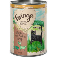 Produktbild von Feringa Country Style Menü Katzenfutter Huhn Rind Schwein Getreidefrei Hoher Fleischanteil 6 x 400 g - 6 x 400 g