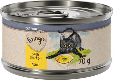 Produktbild von Feringa Katzensuppe Huhn Stückchen in Sauce getreidefrei glutenfrei zuckerfrei 24 x 70 g