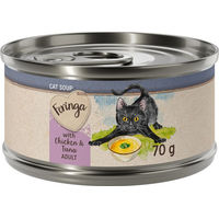 Produktbild von Feringa Katzensuppe Huhn und Thunfisch Stückchen in Sauce 12 x 70 g getreidefrei glutenfrei zuckerfrei - 24 x 70 g