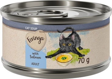 Produktbild von Feringa Katzensuppe Lachs Stückchen in Sauce getreidefrei glutenfrei und zuckerfrei 12 x 70 g - 24 x 70 g