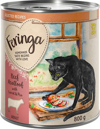 Produktbild von Feringa Selected Recipes Katzen Nassfutter Adult Hackbraten mit Karotte und Erbse Getreidefrei Monoprotein 6 x 800 g - 6 x 800 g