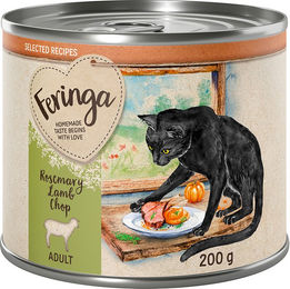 Produktbild von Feringa Selected Recipes Katzen Nassfutter Adult Lamm mit Rosmarin Stückchen in Sauce getreidefrei 6 x 200 g - 6 x 200 g