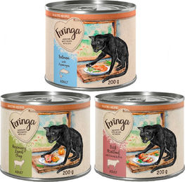 Produktbild von Feringa Selected Recipes Katzen Nassfutter Adult Mixpaket Lamm Rind Lachs Getreidefrei Monoprotein 6 x 200 g - 6 x 200 g
