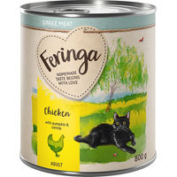 Produktbild von Feringa Single Meat Menü Huhn mit Kürbis und Katzenminze für Katzen 6 x 800 g getreidefrei monoprotein - 6 x 800 g