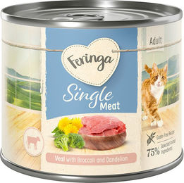 Produktbild von Feringa Single Meat Menü Kalb mit Brokkoli und Löwenzahn Getreidefrei Monoprotein 6 x 200 g - 12 x 200 g