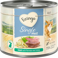 Produktbild von Feringa Single Meat Menü Katzenfutter Kaninchen mit Pastinake und Katzenminze 6 x 200 g getreidefrei monoprotein - 6 x 200 g