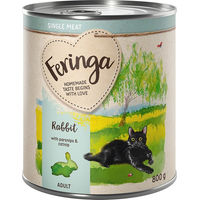Produktbild von Feringa Single Meat Menü Katzenfutter Kaninchen mit Pastinake und Katzenminze getreidefrei monoprotein 6 x 800 g
