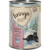 Produktbild von Feringa Single Meat Pulled Turkey mit Pastinake Katzenfutter Stückchen in Sauce getreidefrei Monoprotein 6 x 410 g - 6 x 410 g