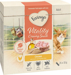 Produktbild von Feringa Vitality Creamy Snacks Huhn Paste für Katzen 96 x 10 g