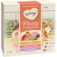 Produktbild von Feringa Vitality Creamy Snacks Mix 3 Sorten Huhn Lachs Thunfisch 24 x 10 g für Katzen