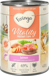 Feringa Vitality Hairball Care Katzenfutter Lachs getreidefrei und monoprotein 12 x 400 g – Bild 1 von 1