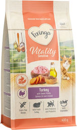 Produktbild von Feringa Vitality Sensitive Katzenfutter Pute und Lachs getreidefrei 400 g - 400 g
