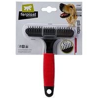 Produktbild von Ferplast 2-in-1 Kamm für Hunde und Katzen mit rotierenden Anti-Irritationszähnen und rutschfestem Griff - 1 Stk.