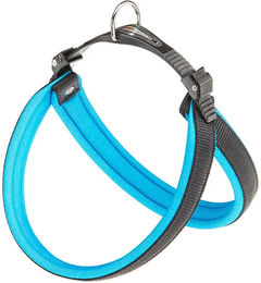 Produktbild von Ferplast Agila Fluo 4 Hundegeschirr aus Nylon in Blau und Türkis