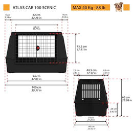Ferplast Atlas CAR 100 Scenic Hundebox für das Auto mit extra Belüftung und Doppelschiebeöffnung für große Rassen bis 40 kg – Bild 1 von 5