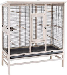Produktbild von Ferplast Bella Casa Vogelvoliere aus Holz für Wellensittiche Größe L 131,5 x 67 x 153 cm