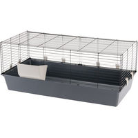 Produktbild von Ferplast Bunny Basic 120 Kleintierkäfig aus Metall für Kaninchen und Meerschweinchen Grau L 118 x B 58,5 x H 49,5 cm