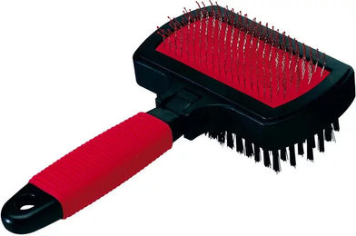 Produktbild von Ferplast Bürste GRO 5982 aus Edelstahl in Rot für Hunde und Katzen