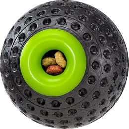 Ferplast Chewa Boing Futterball Hundespielzeug mit Leckerli aus Gummi Schwarz Mittelgröße – Bild 1 von 6