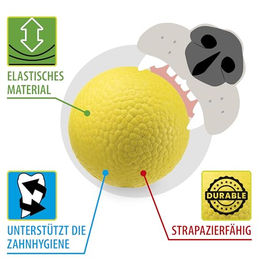 Ferplast Chewa Boing Hundespielzeug Ball aus Gummi Gelb Mittel – Bild 1 von 6