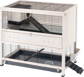 Ferplast Cottage Indoor Kaninchenstall aus FSC-Holz für Kaninchen und Meerschweinchen in Weiß 107,5 x 67,5 x 102 cm – Bild 1 von 8