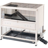 Produktbild von Ferplast Cottage Indoor Kaninchenstall aus FSC-Holz für Kaninchen und Meerschweinchen in Weiß 107,5 x 67,5 x 102 cm