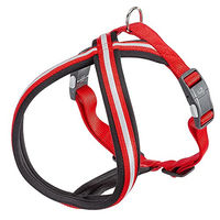 Produktbild von Ferplast Daytona Cross Hundegeschirr aus Nylon mit Polsterung und Reflektoren in Rot, Größe M