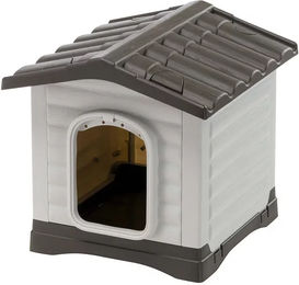 Produktbild von Ferplast Dogvilla 50 Hundehütte aus Kunststoff in Schwarz oder Grau