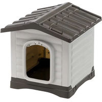 Produktbild von Ferplast Dogvilla 50 Hundehütte aus Kunststoff in Schwarz oder Grau