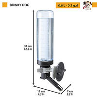 Produktbild von Ferplast Drinky Dog Wasserdispenser für Hundetransportboxen 0,6 Liter aus robustem Kunststoff